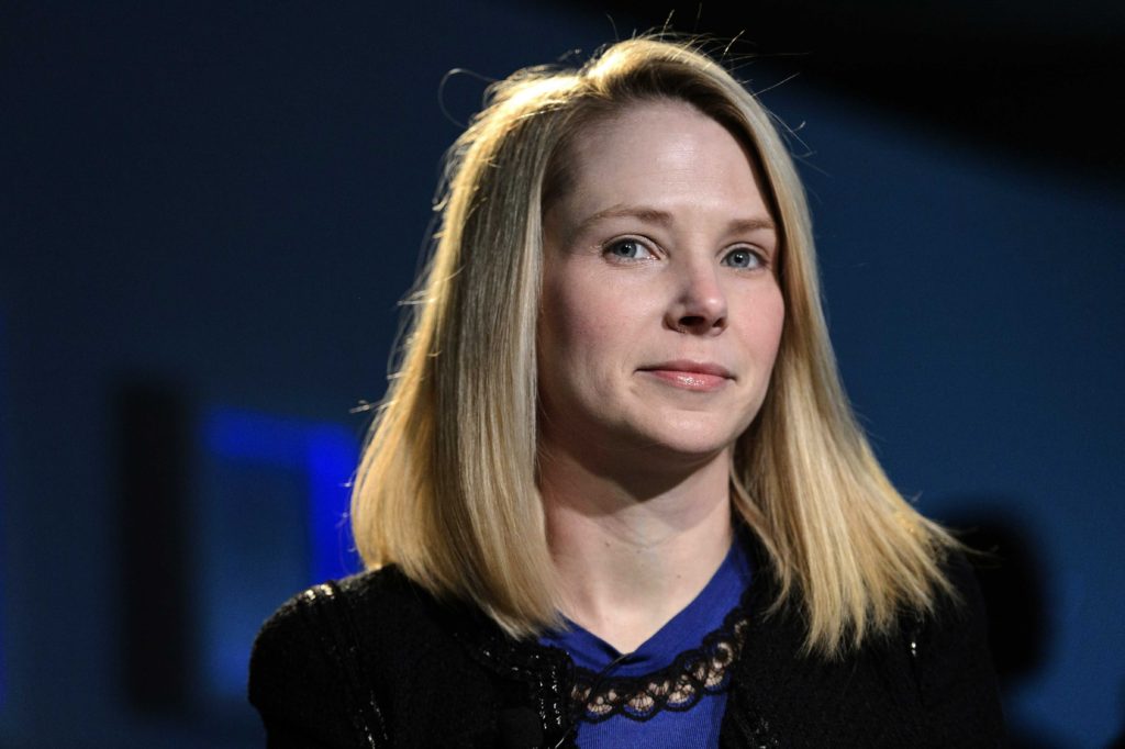 FILE - In this Friday, Jan. 25, 2013, file photo, Marissa Mayer, CEO of Yahoo!, listens during the 43rd Annual Meeting of the World Economic Forum, in Davos, Switzerland. Yahoo showed more signs of progress during the fourth quarter of 2012m, as the Internet company took advantage of higher ad prices and rising earnings from its international investments to deliver numbers that exceeded analyst forecasts. The results announced Monday, Jan 28, 2013, covered Yahoo's first full quarter under Mayer. (AP Photo/Keystone, Laurent Gillieron)